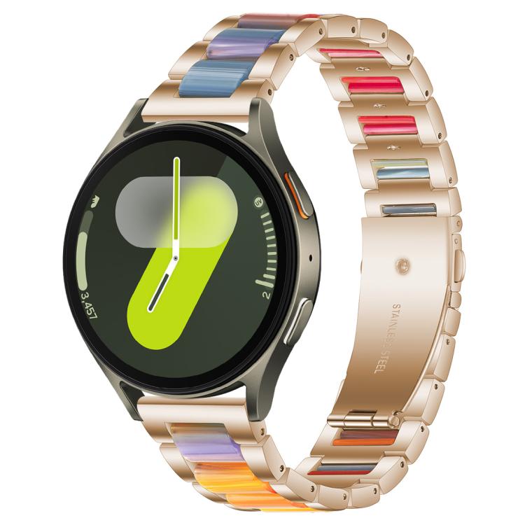 For Samsung Galaxy Watch 7 / 6 / 5 / FE xDfind Three Beads Metal Resin Watch Band