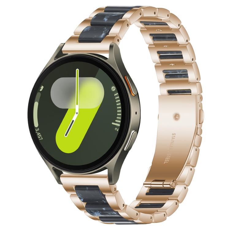 For Samsung Galaxy Watch 7 / 6 / 5 / FE xDfind Three Beads Metal Resin Watch Band
