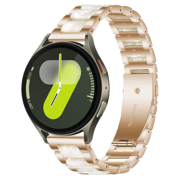 For Samsung Galaxy Watch 7 / 6 / 5 / FE xDfind Three Beads Metal Resin Watch Band