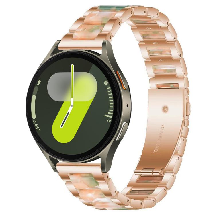 For Samsung Galaxy Watch 7 / 6 / 5 / FE xDfind Three Beads Metal Resin Watch Band