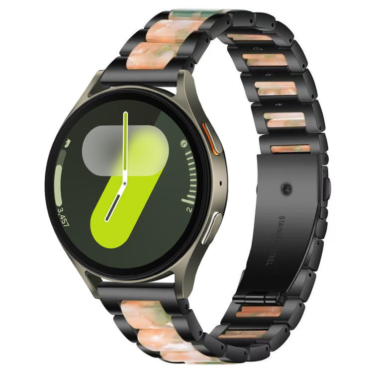For Samsung Galaxy Watch 7 / 6 / 5 / FE xDfind Three Beads Metal Resin Watch Band