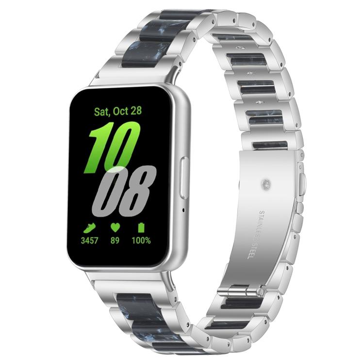 For Samsung Galaxy Fit3 SM-R390 xDfind Three Beads Metal Resin Watch Band
