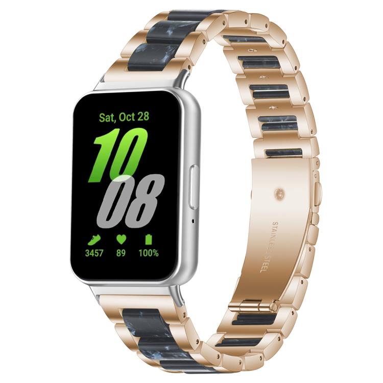 For Samsung Galaxy Fit3 SM-R390 xDfind Three Beads Metal Resin Watch Band