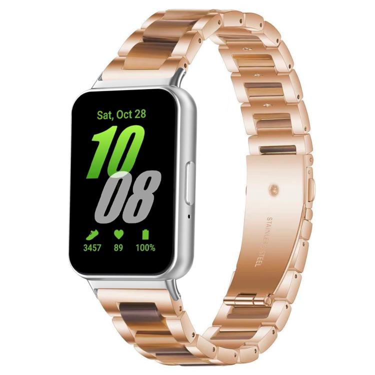For Samsung Galaxy Fit3 SM-R390 xDfind Three Beads Metal Resin Watch Band