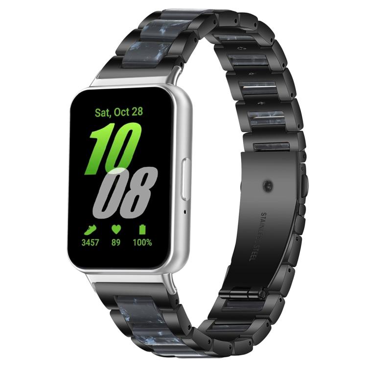 For Samsung Galaxy Fit3 SM-R390 xDfind Three Beads Metal Resin Watch Band