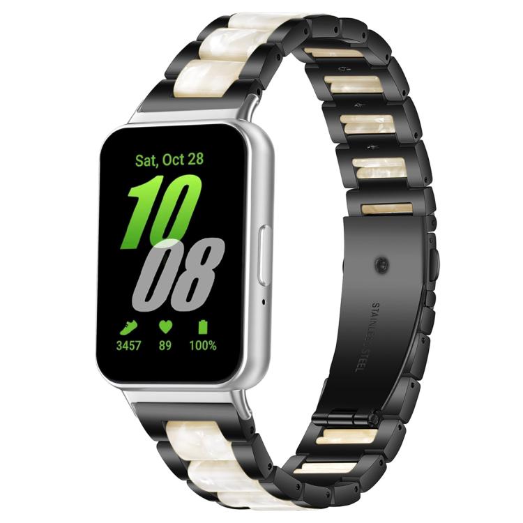 For Samsung Galaxy Fit3 SM-R390 xDfind Three Beads Metal Resin Watch Band