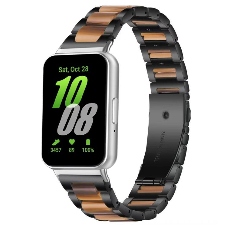 For Samsung Galaxy Fit3 SM-R390 xDfind Three Beads Metal Resin Watch Band