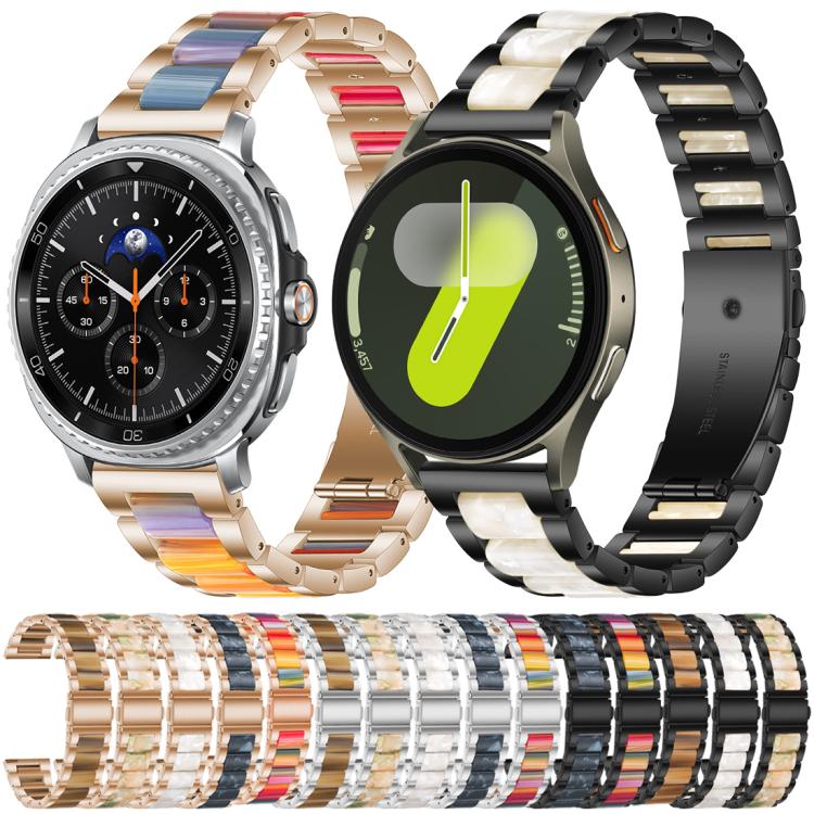 For Samsung Galaxy Watch8 / 8 Classic xDfind Three Beads Metal Resin Watch Band