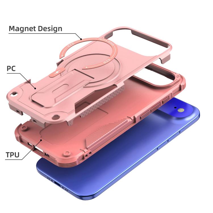 For iPhone Air Armor Magsafe Holder PC Hybrid TPU Phone Case