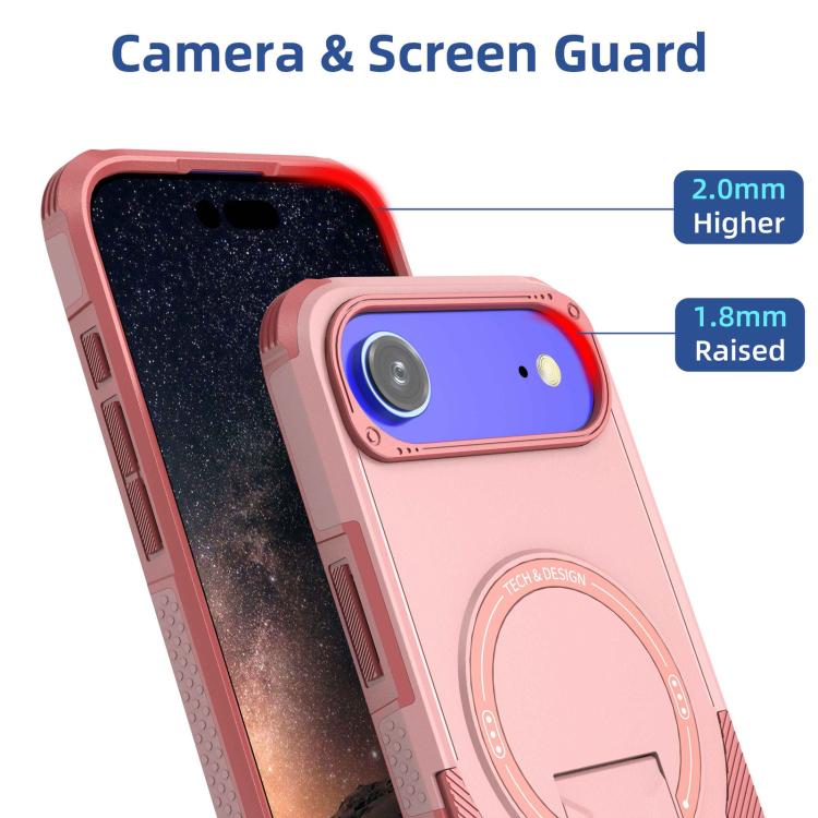 For iPhone Air Armor Magsafe Holder PC Hybrid TPU Phone Case