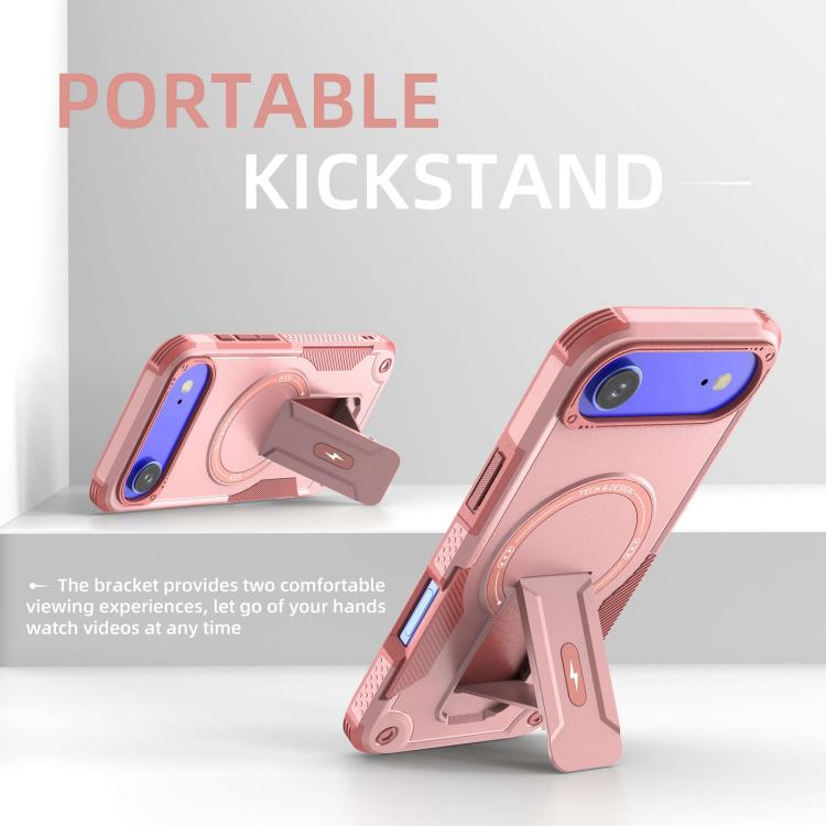 For iPhone Air Armor Magsafe Holder PC Hybrid TPU Phone Case