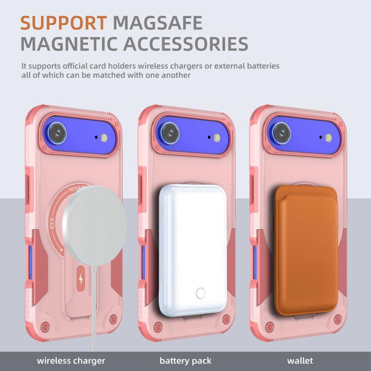 For iPhone Air Armor Magsafe Holder PC Hybrid TPU Phone Case
