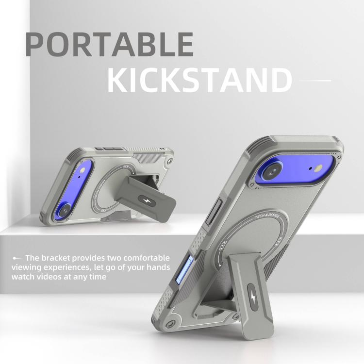 For iPhone Air Armor Magsafe Holder PC Hybrid TPU Phone Case