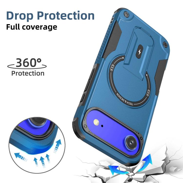 For iPhone Air Armor Magsafe Holder PC Hybrid TPU Phone Case
