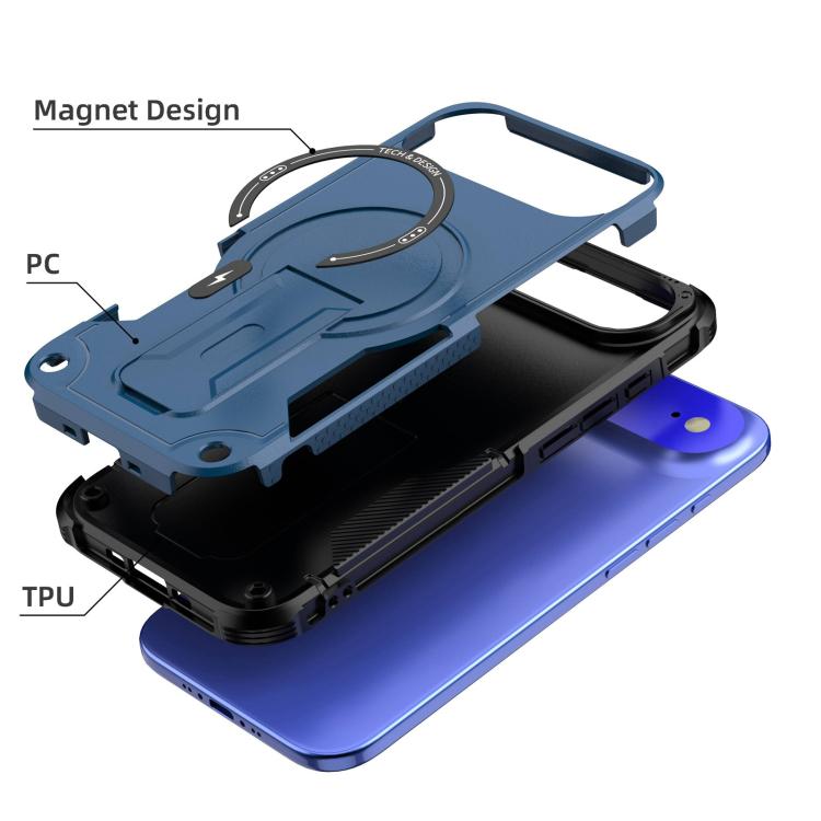 For iPhone Air Armor Magsafe Holder PC Hybrid TPU Phone Case
