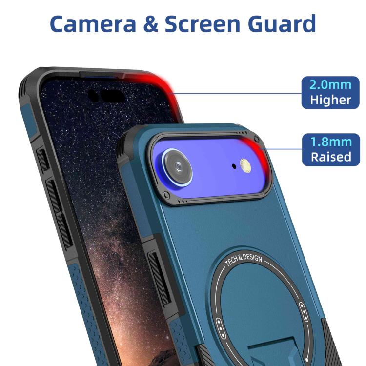 For iPhone Air Armor Magsafe Holder PC Hybrid TPU Phone Case