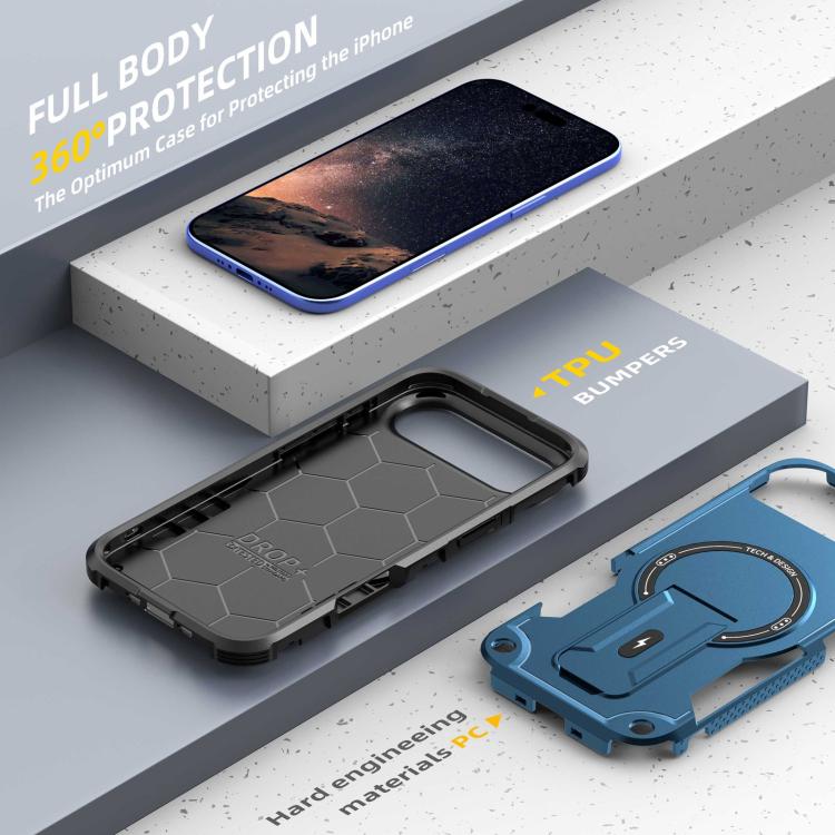 For iPhone Air Armor Magsafe Holder PC Hybrid TPU Phone Case