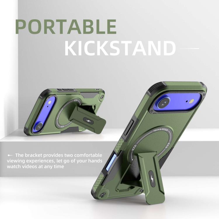 For iPhone Air Armor Magsafe Holder PC Hybrid TPU Phone Case
