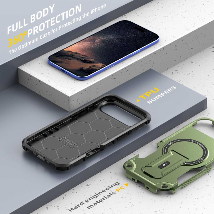 For iPhone Air Armor Magsafe Holder PC Hybrid TPU Phone Case