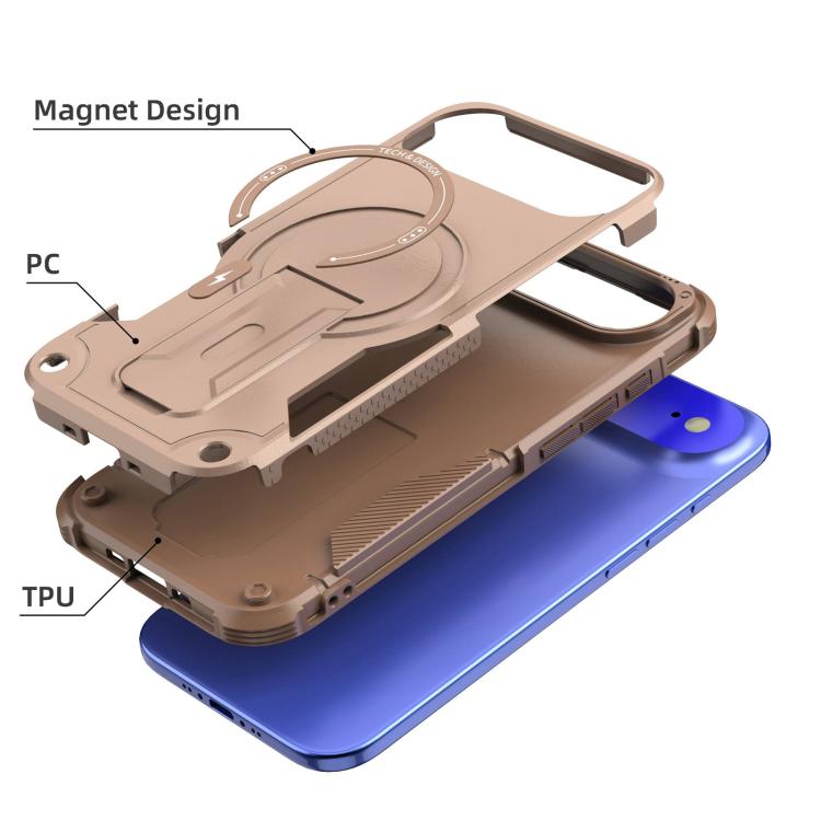 For iPhone Air Armor Magsafe Holder PC Hybrid TPU Phone Case