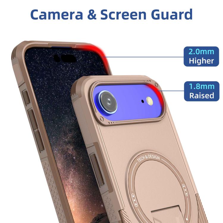 For iPhone Air Armor Magsafe Holder PC Hybrid TPU Phone Case
