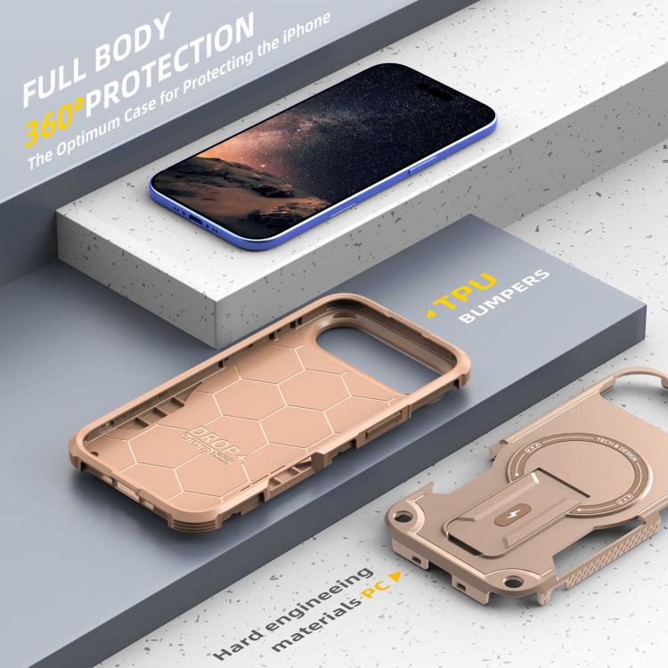 For iPhone Air Armor Magsafe Holder PC Hybrid TPU Phone Case