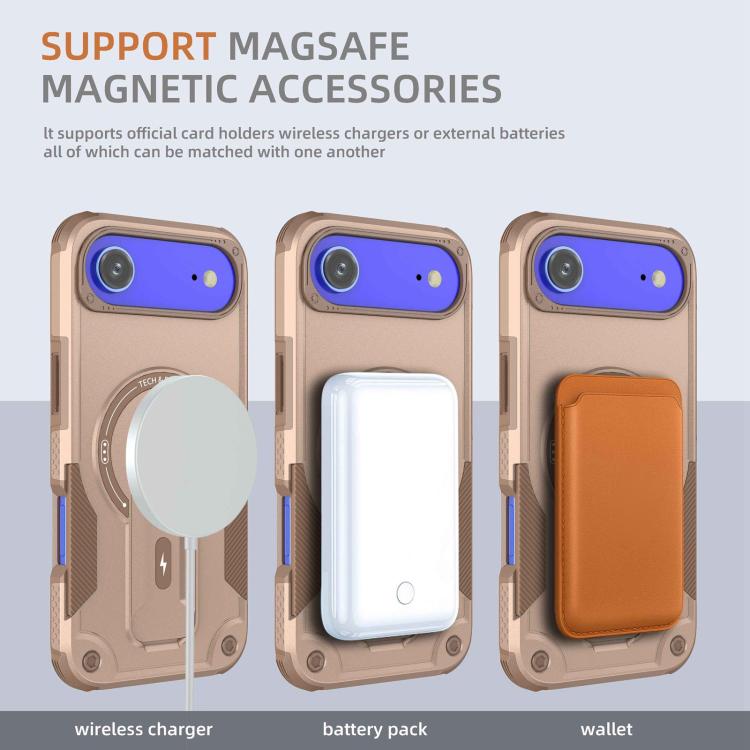 For iPhone Air Armor Magsafe Holder PC Hybrid TPU Phone Case