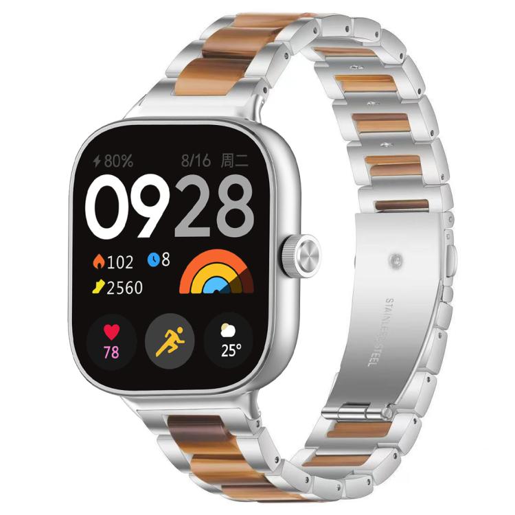 For Redmi Watch6/5/4/Xiaomi Band 9 Pro/8 Pro xDfind Three Beads Metal Resin Watch Band