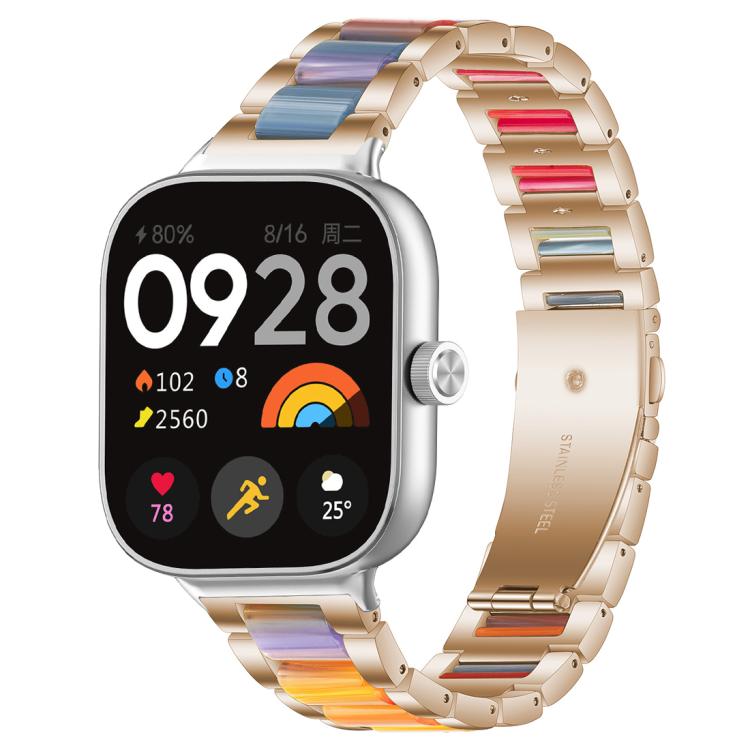 For Redmi Watch6/5/4/Xiaomi Band 9 Pro/8 Pro xDfind Three Beads Metal Resin Watch Band