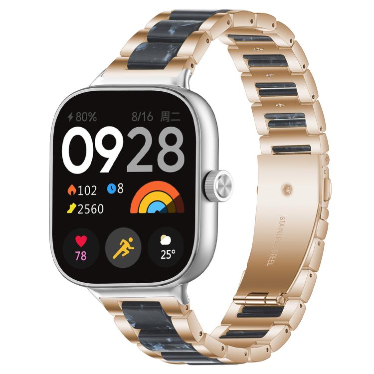 For Redmi Watch6/5/4/Xiaomi Band 9 Pro/8 Pro xDfind Three Beads Metal Resin Watch Band