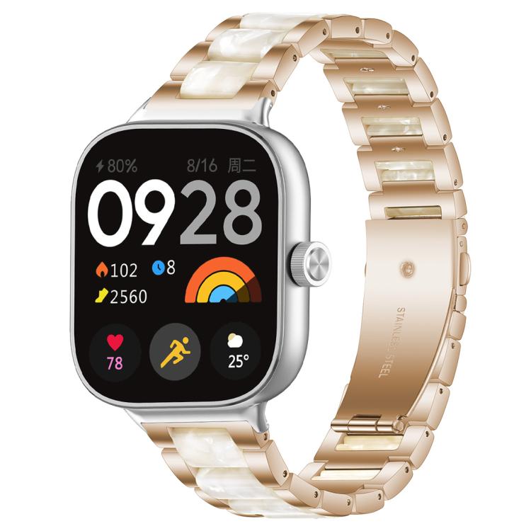 For Redmi Watch6/5/4/Xiaomi Band 9 Pro/8 Pro xDfind Three Beads Metal Resin Watch Band
