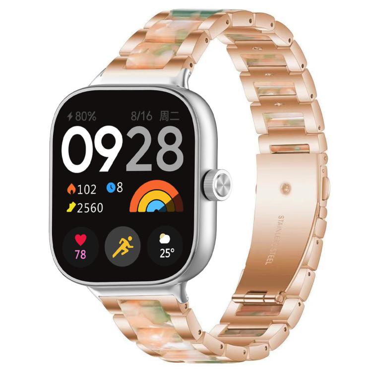 For Redmi Watch6/5/4/Xiaomi Band 9 Pro/8 Pro xDfind Three Beads Metal Resin Watch Band