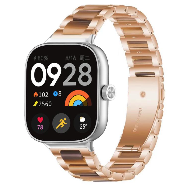 For Redmi Watch6/5/4/Xiaomi Band 9 Pro/8 Pro xDfind Three Beads Metal Resin Watch Band