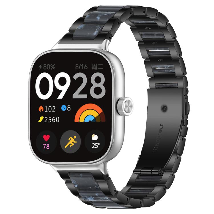 For Redmi Watch6/5/4/Xiaomi Band 9 Pro/8 Pro xDfind Three Beads Metal Resin Watch Band
