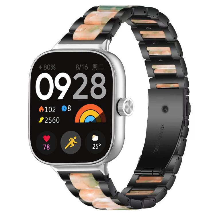 For Redmi Watch6/5/4/Xiaomi Band 9 Pro/8 Pro xDfind Three Beads Metal Resin Watch Band