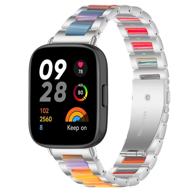 For Redmi Watch 3 xDfind Three Beads Metal Resin Watch Band