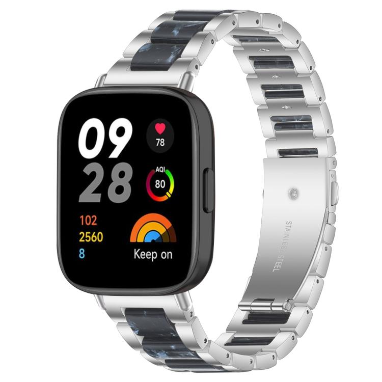 For Redmi Watch 3 xDfind Three Beads Metal Resin Watch Band