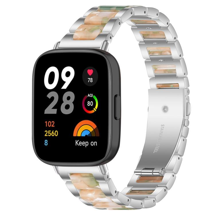For Redmi Watch 3 xDfind Three Beads Metal Resin Watch Band
