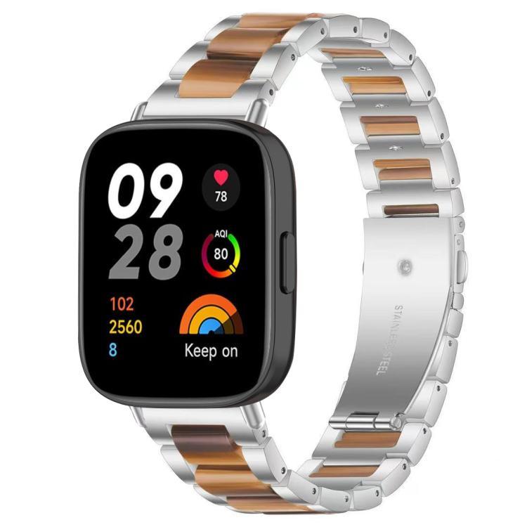 For Redmi Watch 3 xDfind Three Beads Metal Resin Watch Band