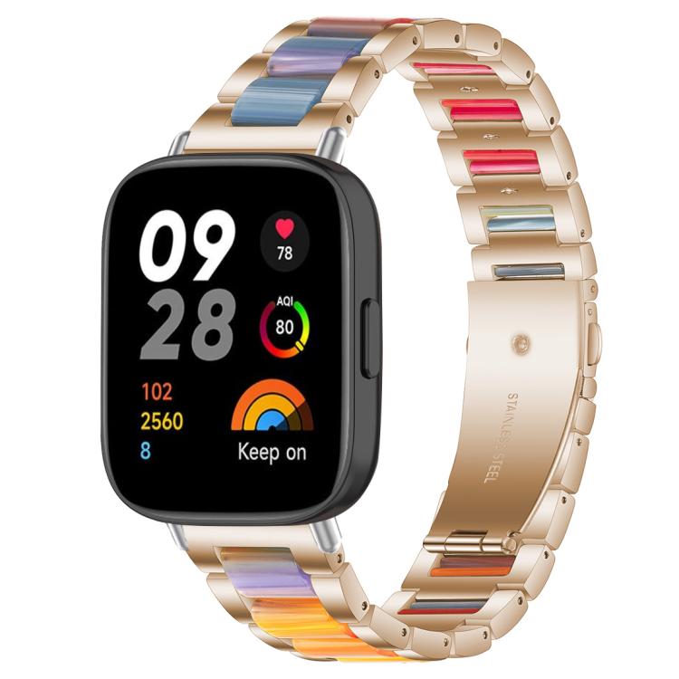 For Redmi Watch 3 xDfind Three Beads Metal Resin Watch Band