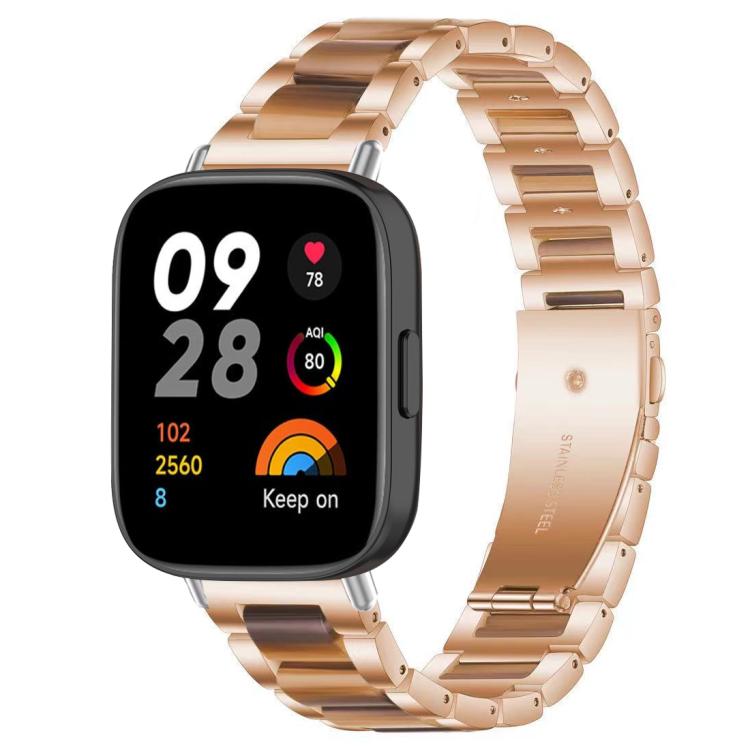 For Redmi Watch 3 xDfind Three Beads Metal Resin Watch Band