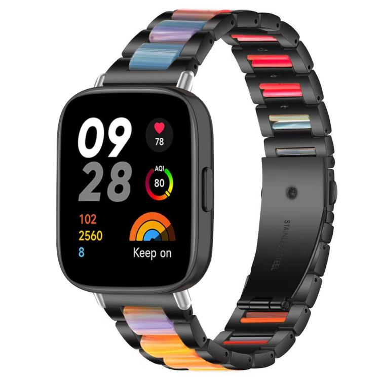 For Redmi Watch 3 xDfind Three Beads Metal Resin Watch Band
