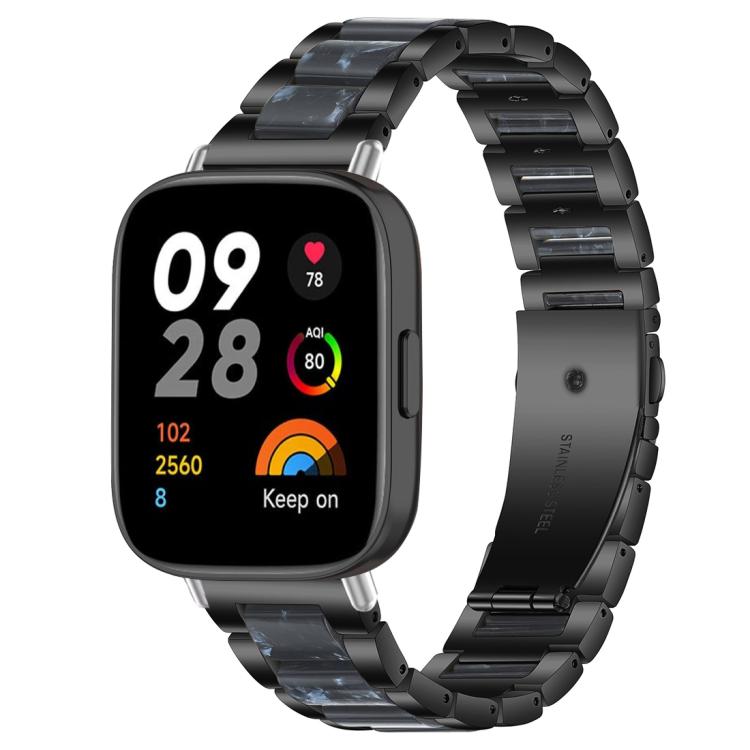 For Redmi Watch 3 xDfind Three Beads Metal Resin Watch Band
