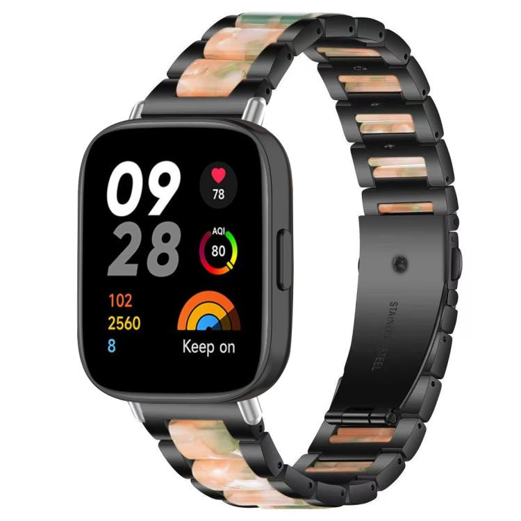 For Redmi Watch 3 xDfind Three Beads Metal Resin Watch Band