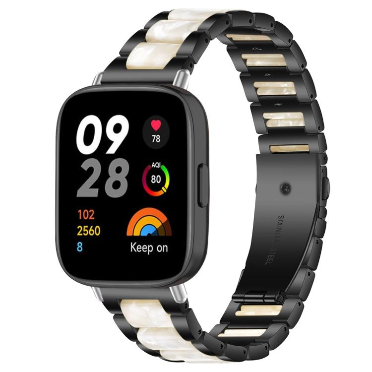 For Redmi Watch 3 xDfind Three Beads Metal Resin Watch Band