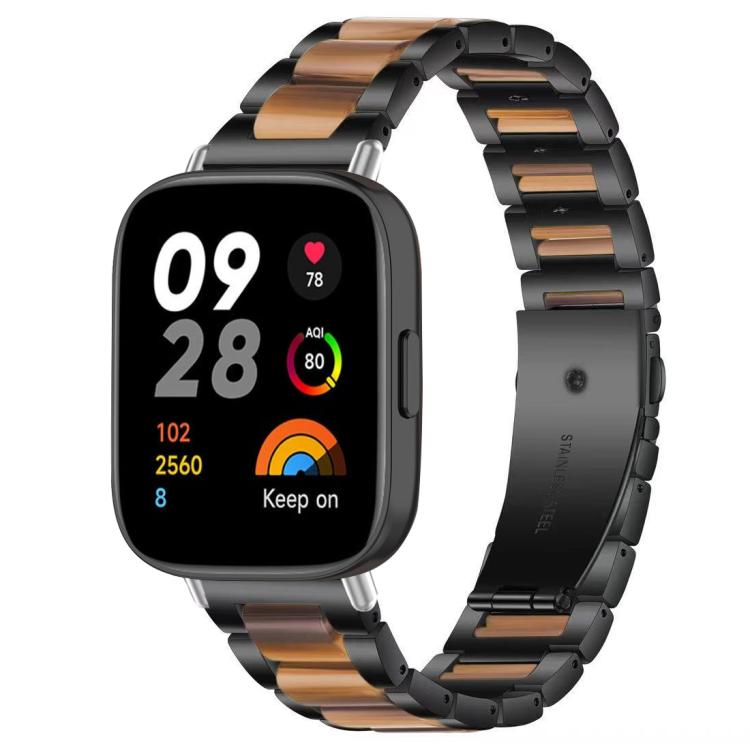 For Redmi Watch 3 xDfind Three Beads Metal Resin Watch Band