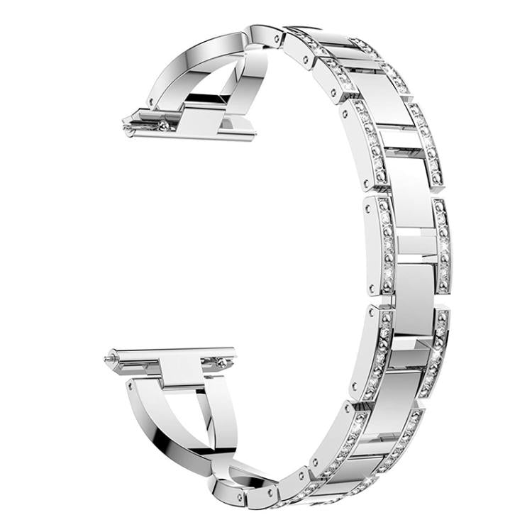22mm xDfind X-Shaped Single Row Diamond Metal Watch Band
