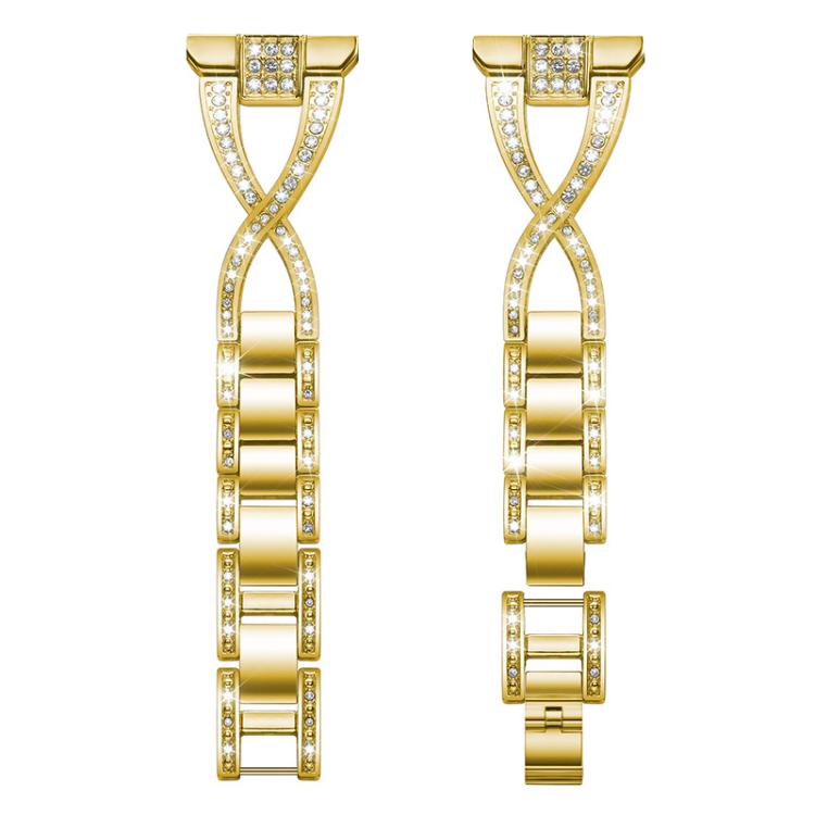 22mm xDfind X-Shaped Single Row Diamond Metal Watch Band