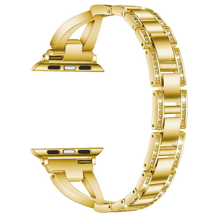 For Apple Watch 42 / 44 / 45 / 46 / 49mm xDfind X-Shaped Single Row Diamond Metal Watch Band