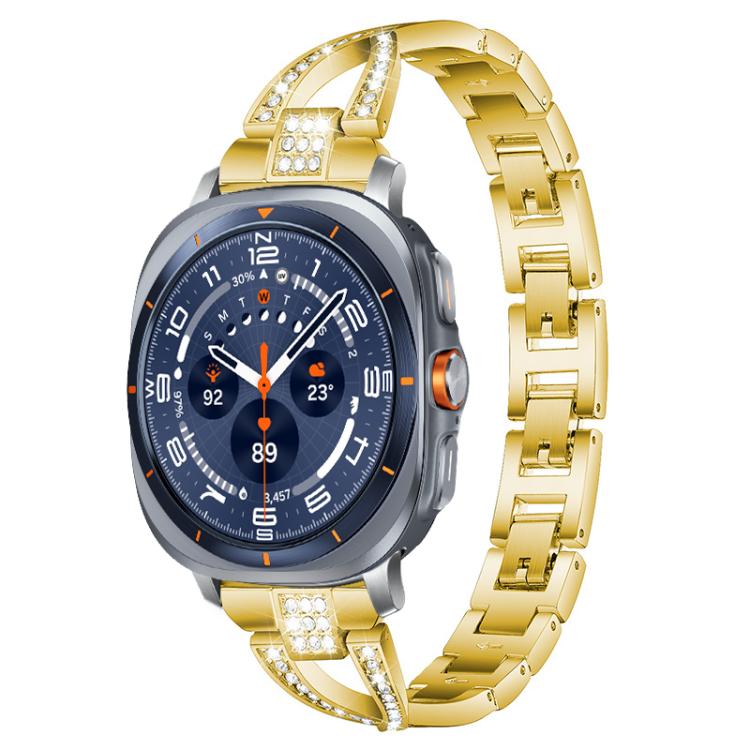 For Samsung Galaxy Watch Ultra/Ultra 2025 xDfind X-Shaped Single Row Diamond Metal Watch Band